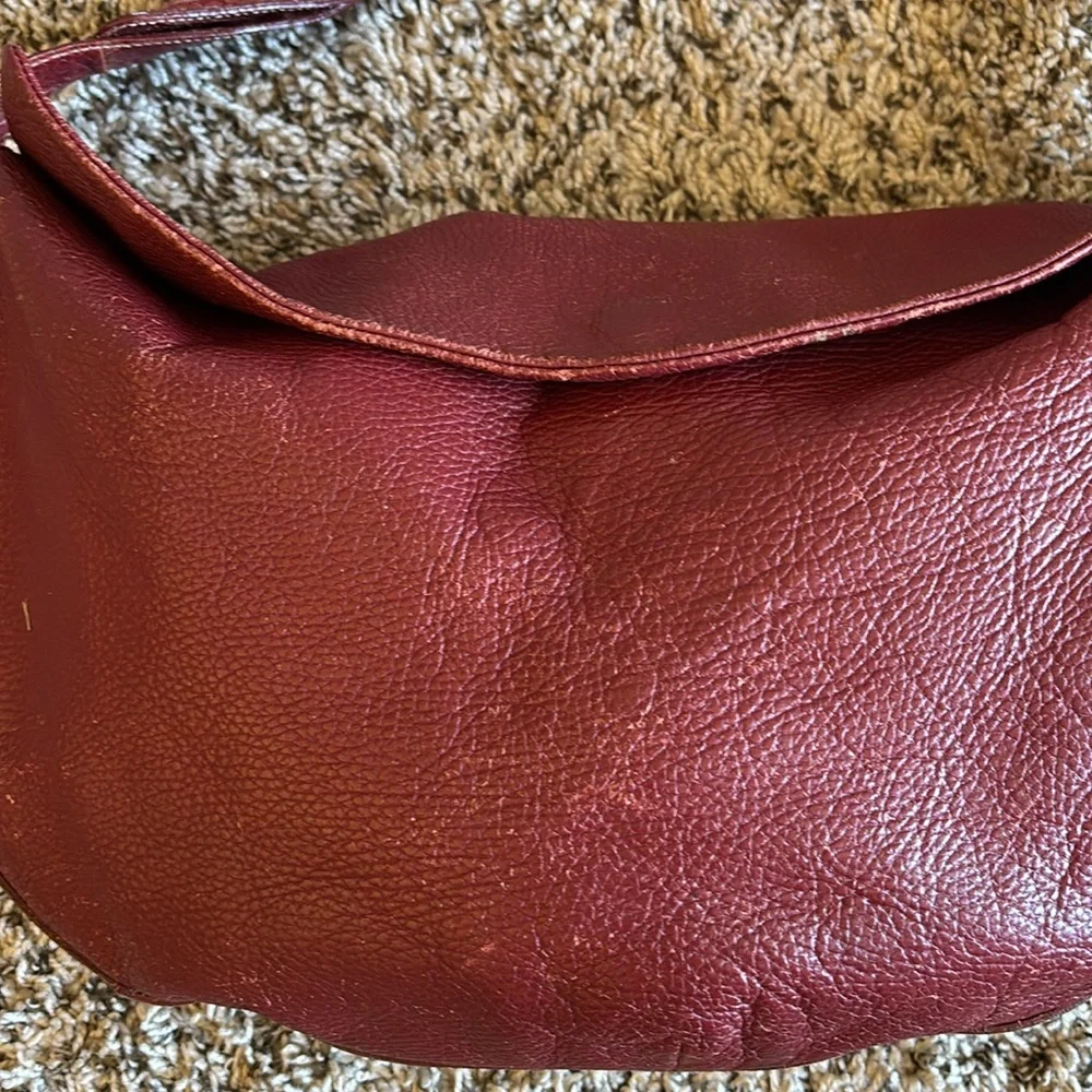 Petusco Burgundy Leather Shoulder 90s‎ Bag